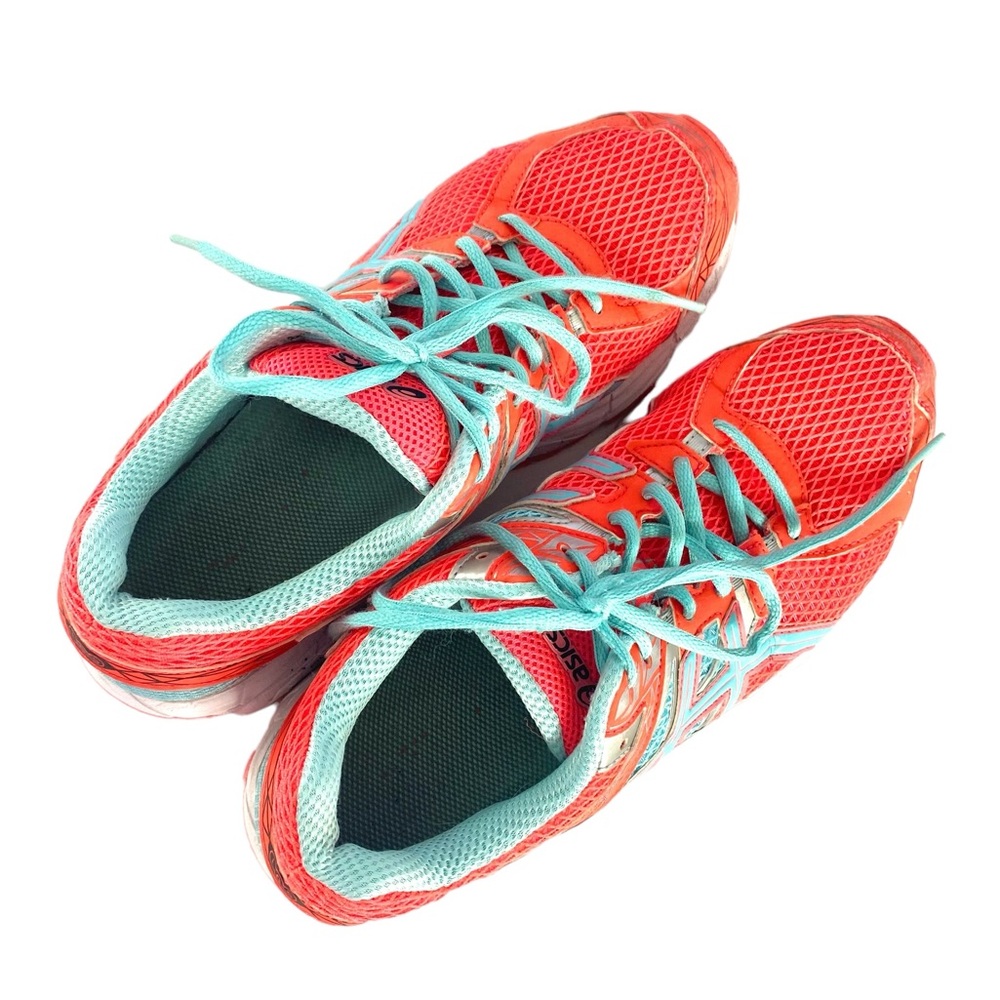 ASICS Superbright Neon Orange & Turquoise Blue Running Shoes Women’s Siz… - Picture 4 of 4